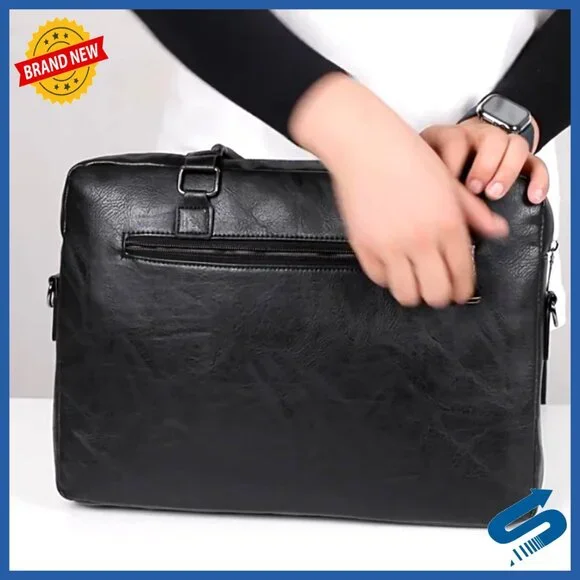 Leather Laptop Messenger Bag Professional Briefcase Crossbody Shoulder